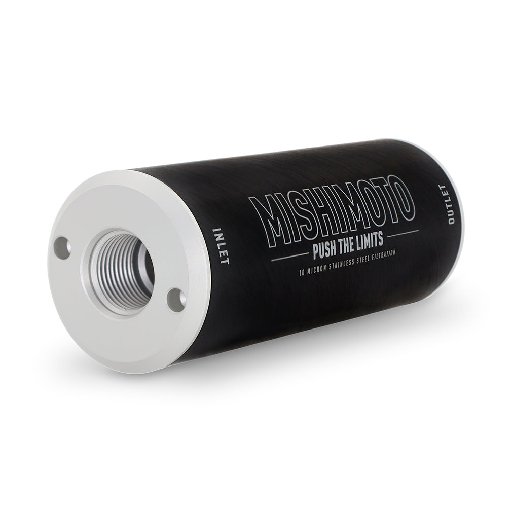 Mishimoto High-Performance -10AN Fuel Filter, Slim, 10-Micron Stainless-Steel Insert MMFF-SL-S010