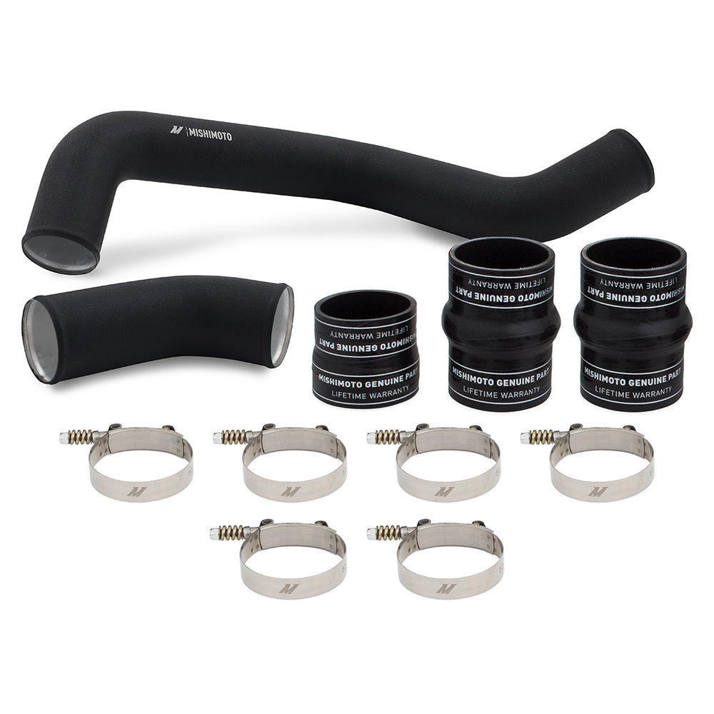 Mishimoto Hot-Side Intercooler Pipe and Boot Kit, fits 6.6L Duramax (L5P) '17-'19, Black MMICP-DMAX-17HWBK