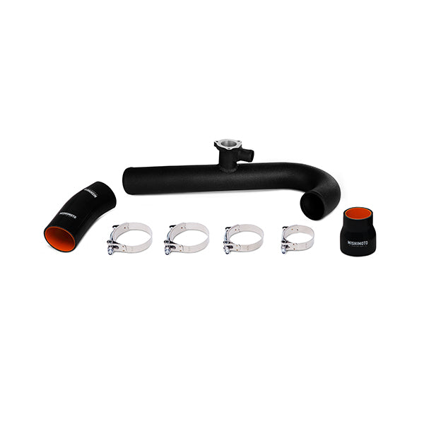 Mishimoto Ford Mustang EcoBoost Hot-Side Intercooler Pipe Kit, 2015+ Wrinkle Black MMICP-MUS4-15HWBK
