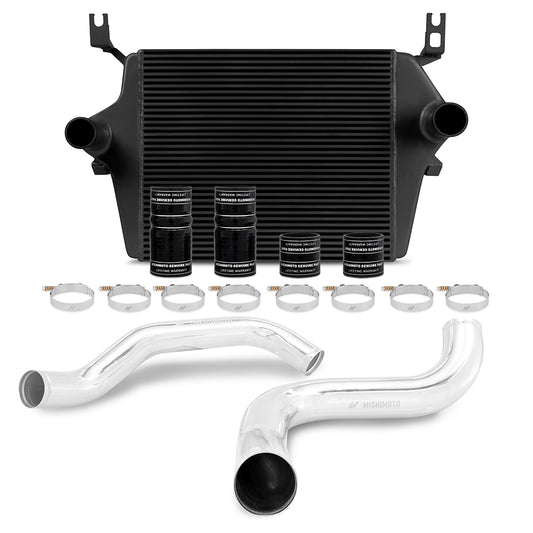 Mishimoto Ford 7.3L Powerstroke Intercooler Kit, 1999-2003 Black Cooler, Polished Pipes MMINT-F2D-99KBKP