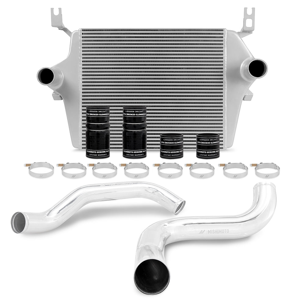 Mishimoto Ford 7.3L Powerstroke Intercooler Kit, 1999-2003 Silver Cooler, Polished Pipes MMINT-F2D-99KSLP