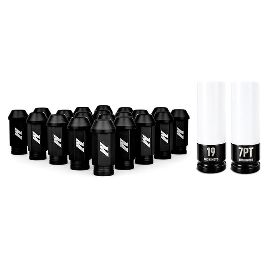 Mishimoto Aluminum Locking Lug Nuts 1/2 X 20, 23pc Set, Black MMLG-1220-23LBK