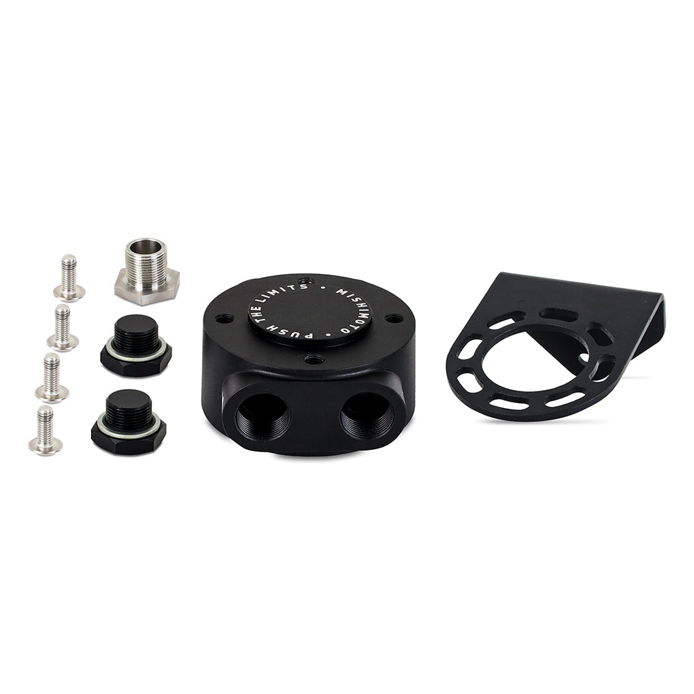 Mishimoto Remote Oil Filter Mount, 3/4-16 Filter Thread, Black MMOC-RFH-34BK