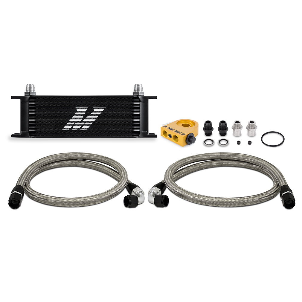 Mishimoto Universal Thermostatic Oil Cooler Kit, 13-Row, Black MMOC-U13TBK