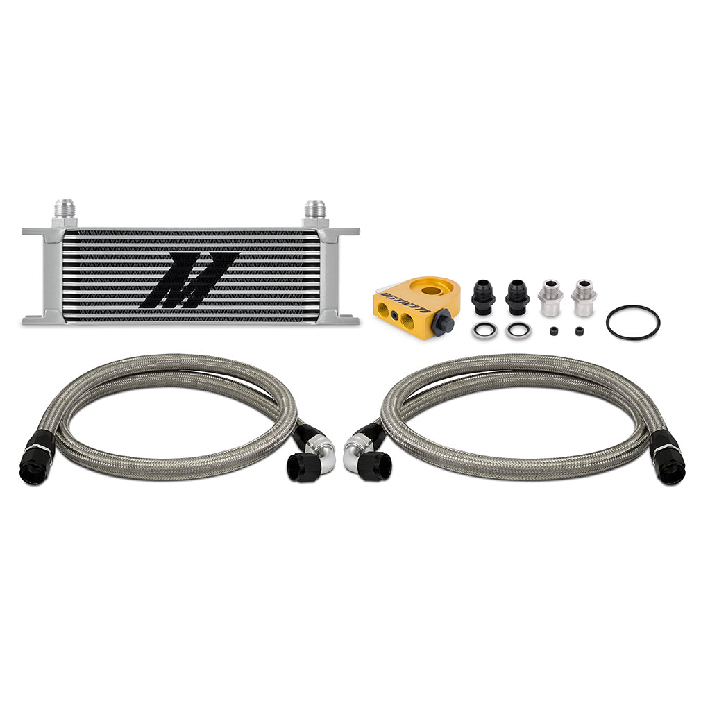 Mishimoto Universal Thermostatic Oil Cooler Kit, 13-Row, Silver MMOC-U13TSL