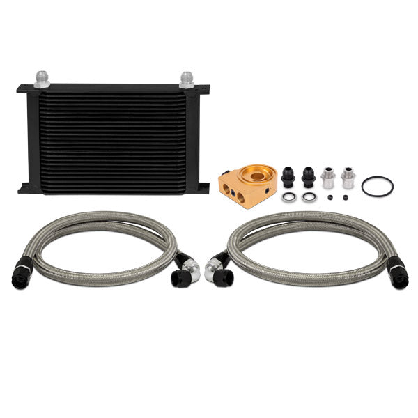 Mishimoto Universal Thermostatic Oil Cooler Kit, Black, 25 Row MMOC-UHTBK