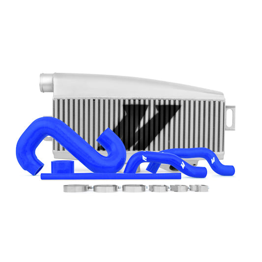 Mishimoto Subaru WRX/STI Perf. Top-Mount Intercooler Kit (silver w/ blue pipe), 2002-2007 MMTMIC-WRX-01SLBL
