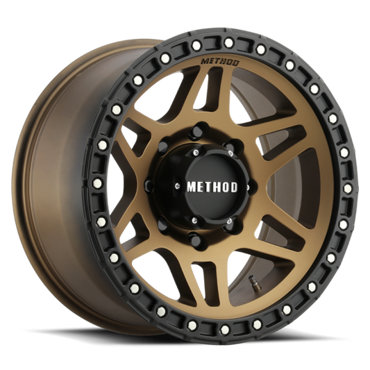MR312  17x8.5  0mm Offset  8x6.5  130.81mm Centerbore  Method Bronze/Black Street Loc 