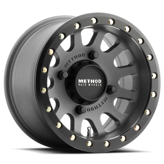 MR401 UTV Beadlock  15x7  4+3/+13mm Offset  4x156  132mm Centerbore  Titanium With Matte Black Ring   w/ BH-H24100