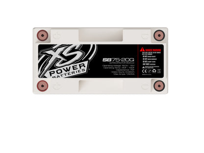 XS Power Batteries 12V Powersports Super Bank Capacitor Modules - M6 Terminal Bolts Included 1500 Max Amps SB75-20Q