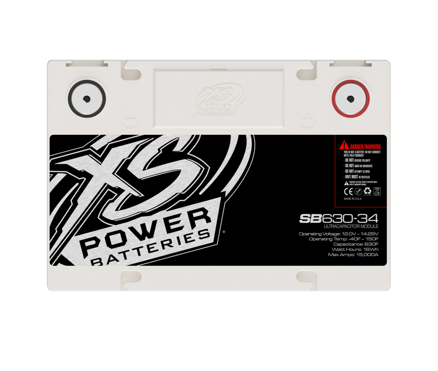 XS Power Batteries 12V Super Bank Capacitor Modules - M6 Terminal Bolts Included 15500 Max Amps SB630-34