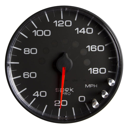AutoMeter 5 in. SPEEDOMETER 0-180 MPH SPEK-PRO BLACK/BLACK P230328