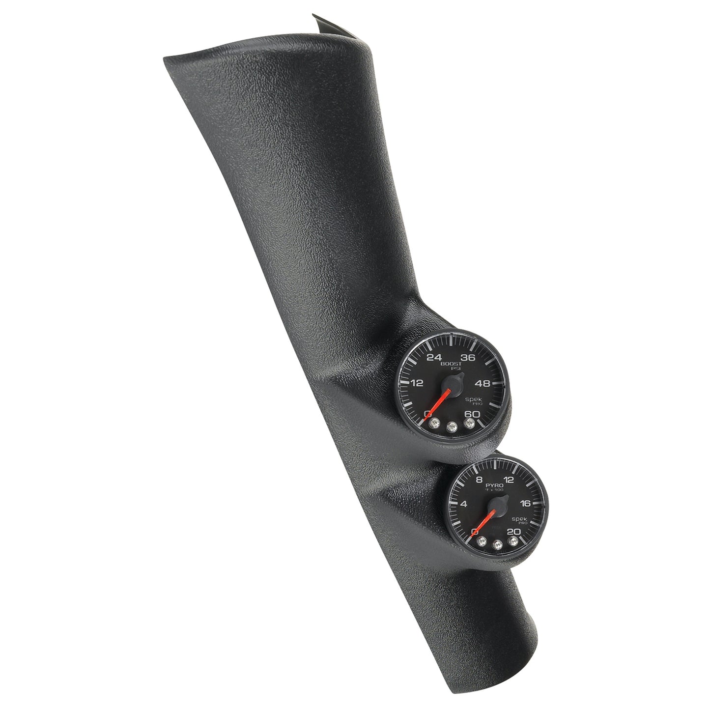 AutoMeter PILLAR KIT 0-60 PSI/0-2000 Fahrenheit 98-02 DODGE RAM W/O SPEAKER SPEK-PRO WHITE DIAL BLACK BEZEL FLAT ANTIGLARE LENS P72000