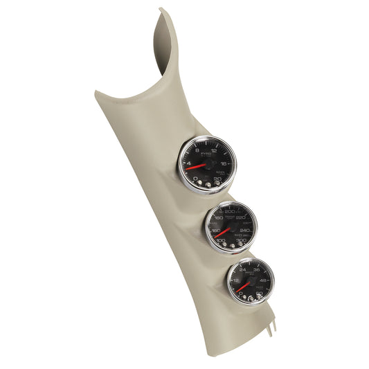 AutoMeter PILLAR KIT 0-60 PSI/0-2000 Degree F/100-300 Degree F 10-15 DODGE RAM SPEK-PRO BLACK DIAL CHROME BEZEL CLEAR LENS P73003