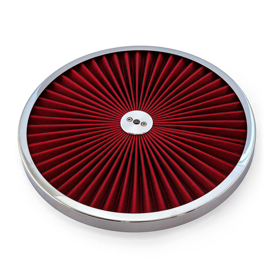 Speedmaster PCE103.1015 14" Extreme Style W/ Chrome Outer Ring Washable Air Cleaner Top
