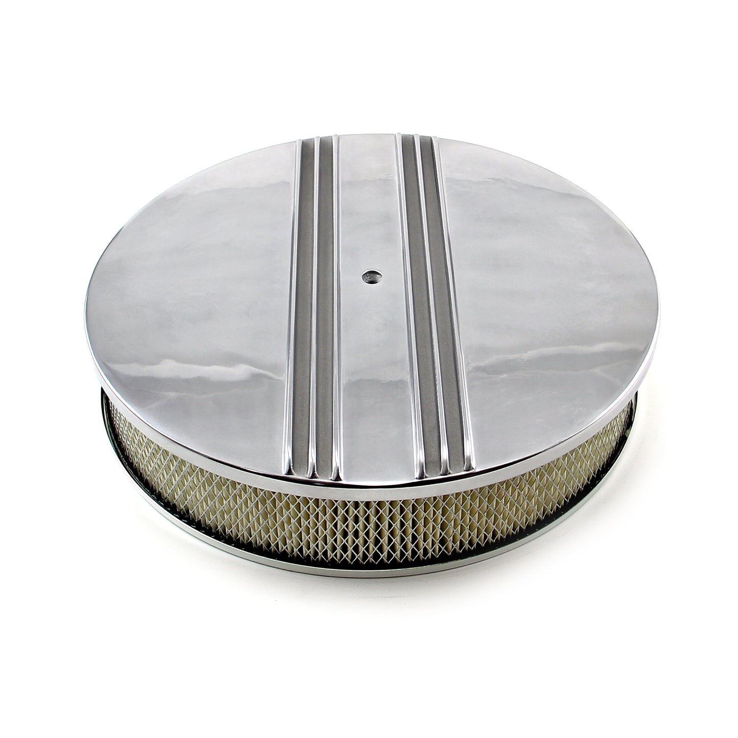 Speedmaster PCE104.1016 14" Classic Finned Polished Aluminum Air Cleaner Kit With 3" Element