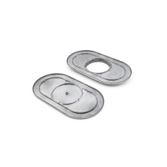 Speedmaster PCE104.1019 15" X 2" Oval Plain Polished Aluminum Air Cleaner Kit