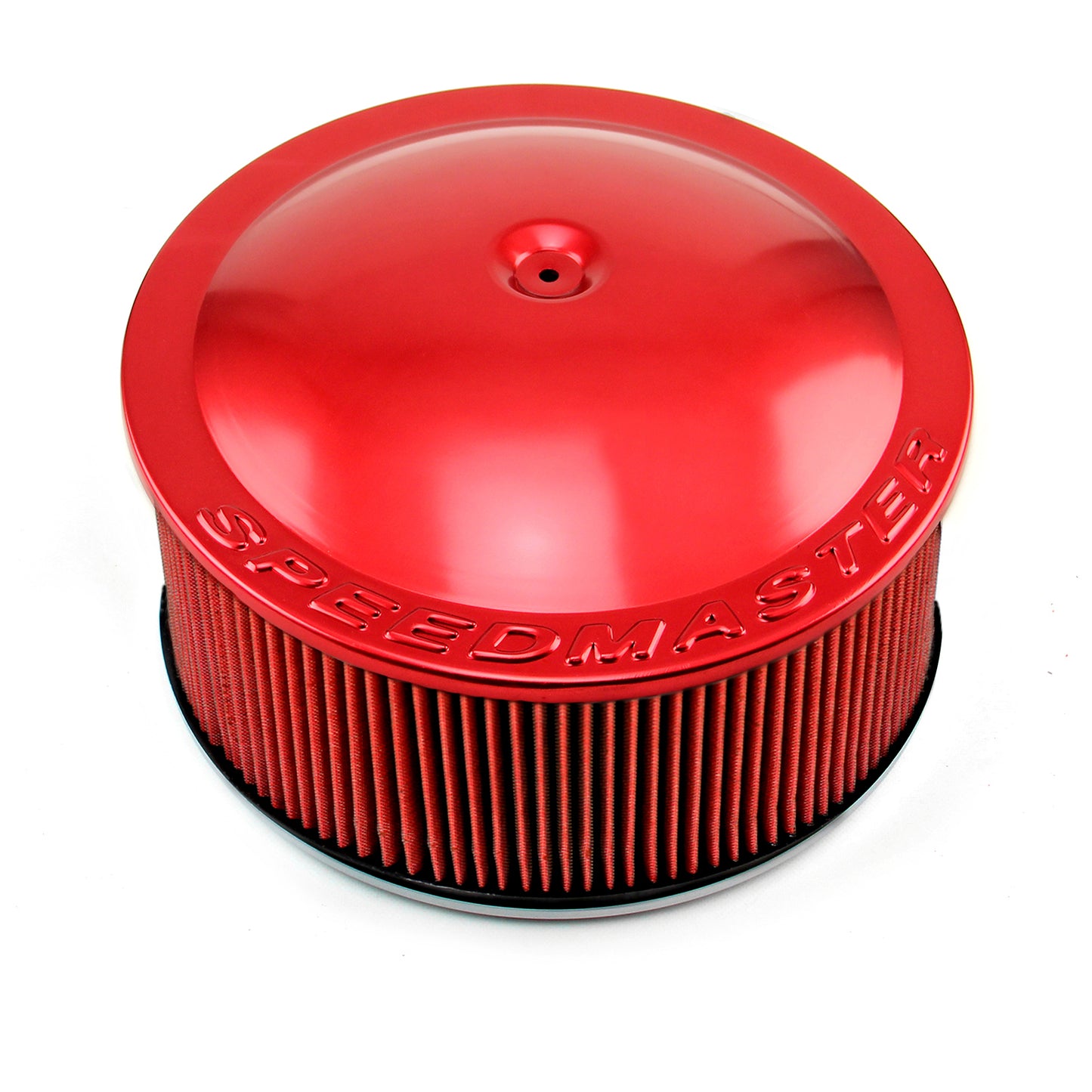 Speedmaster PCE104.1057 14" X 6" Washable Element Flat Base Aluminum Air Cleaner Red