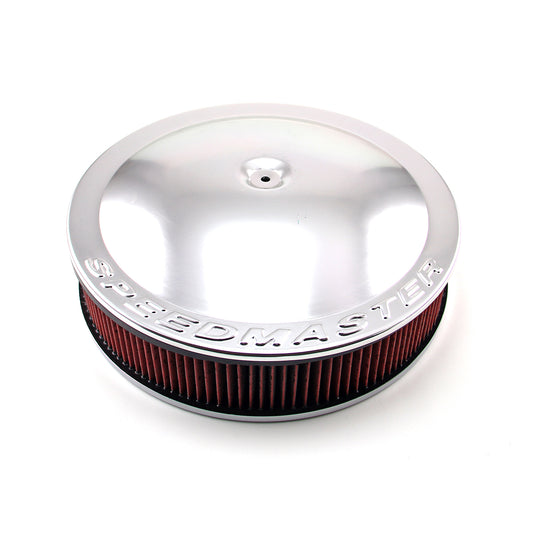 Speedmaster PCE104.1067 14" X 3" Washable Element Drop Base Aluminum Air Cleaner Silver