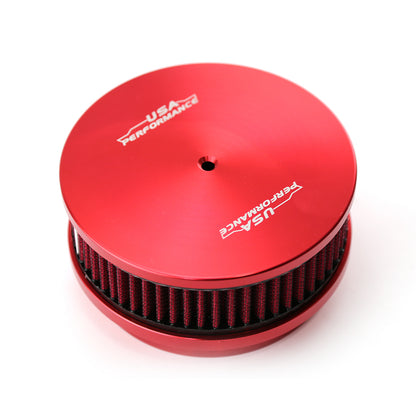 Speedmaster PCE104.1086 6" X 2" Washable Filter Billet Aluminum Air Cleaner Assembly Kit - Red