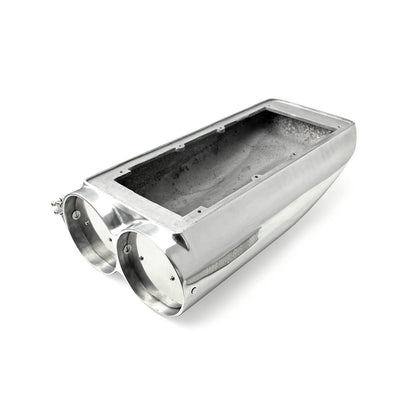 Speedmaster PCE106.1001 Polished Aluminum Dual Carburetor Shotgun Smooth Hood Scoop