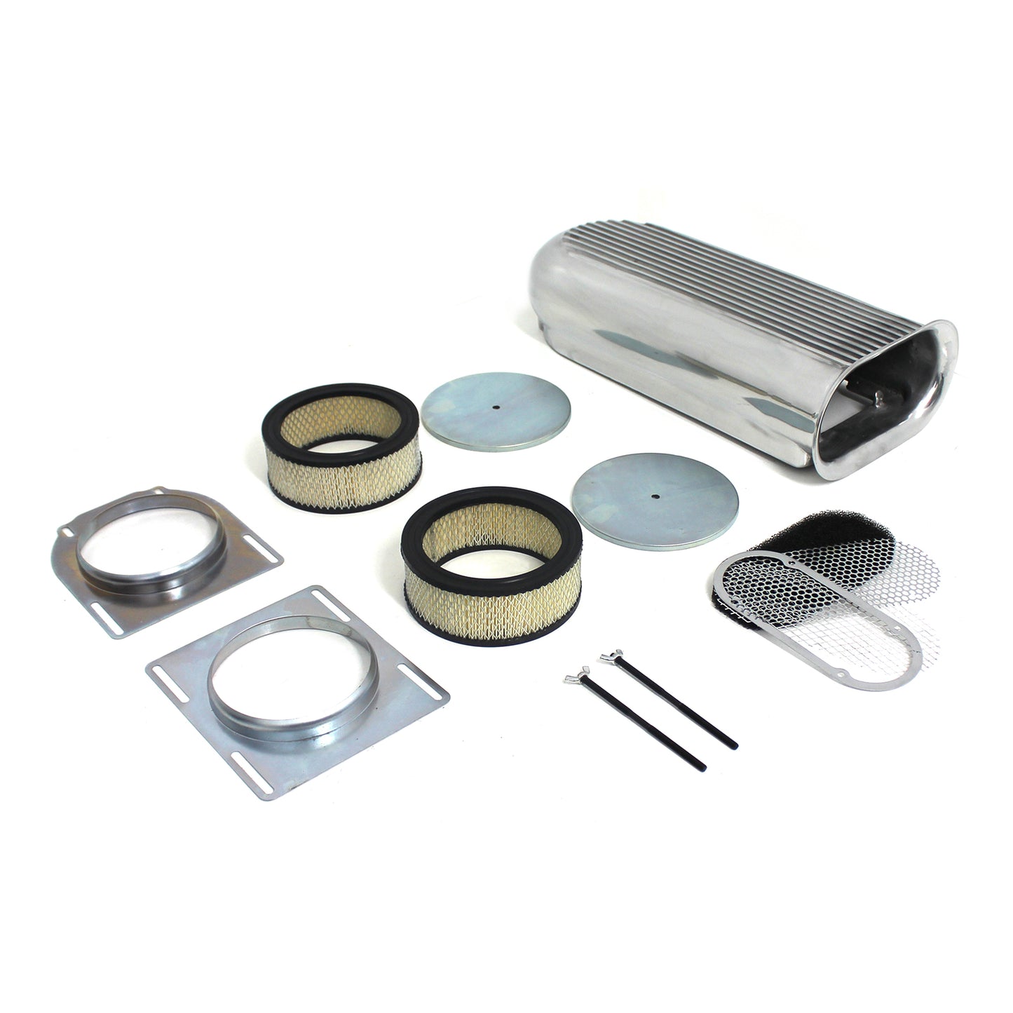 Speedmaster PCE106.1002 Polished Aluminum Dual Carburetor Hilborn Style Hood Scoop