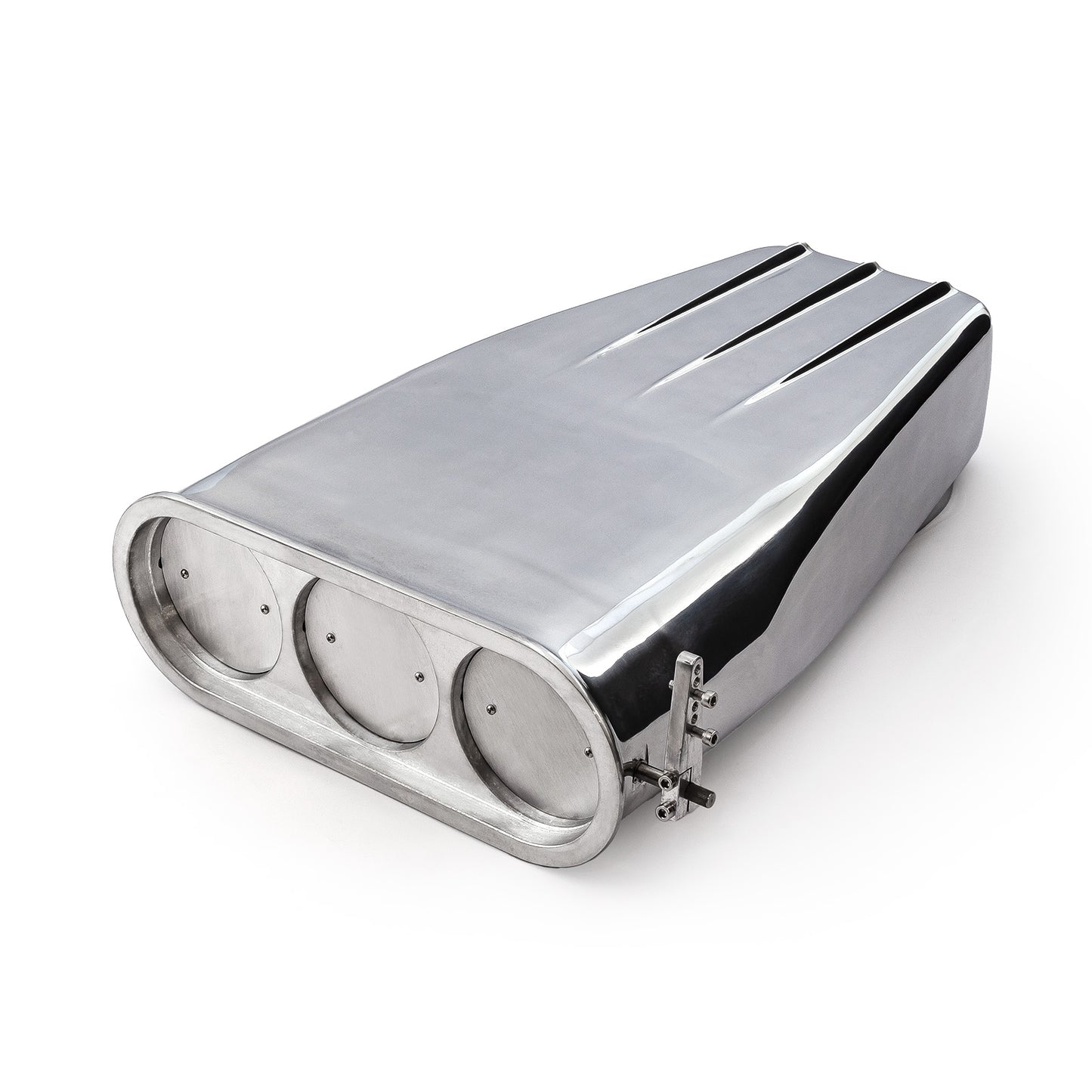 Speedmaster PCE106.1004 Polished Aluminum Single & Dual Carburetor Bug Catcher Finned Hood Scoop