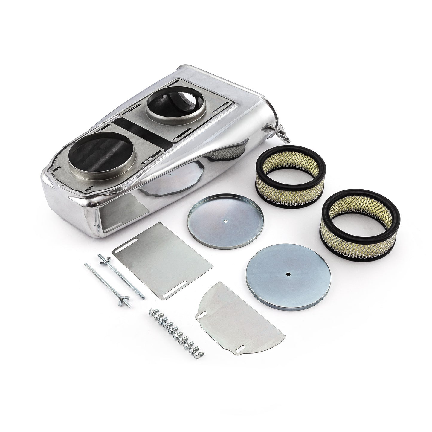 Speedmaster PCE106.1004 Polished Aluminum Single & Dual Carburetor Bug Catcher Finned Hood Scoop