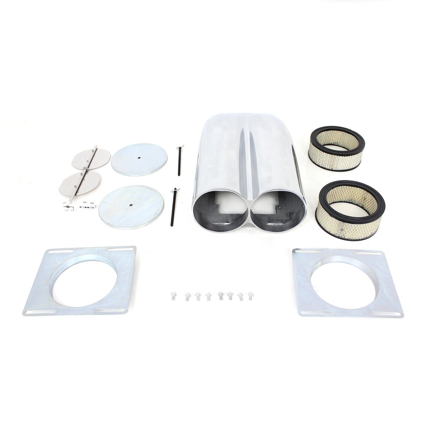 Speedmaster PCE106.1006 Polished Aluminum Single & Dual Carburetor Shotgun Smooth Hood Scoop