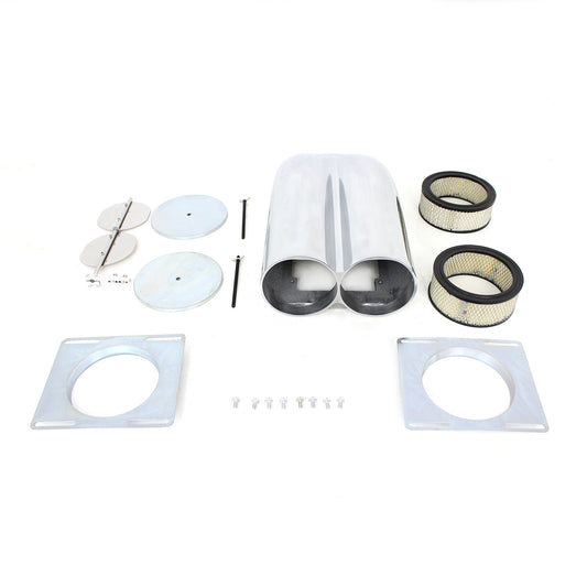 Speedmaster PCE106.1006 Polished Aluminum Single & Dual Carburetor Shotgun Smooth Hood Scoop