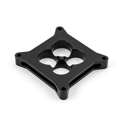 Speedmaster PCE120.1015 1" Aluminum 4150 CNC Machined Carburetor Spacer Square Bore 4 Port - Black