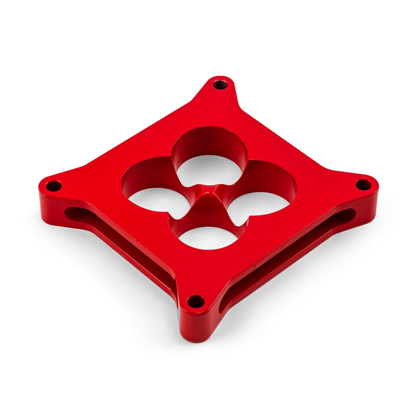 Speedmaster PCE120.1016 1" Aluminum 4150 CNC Machined Carburetor Spacer Square Bore 4 Port - Red