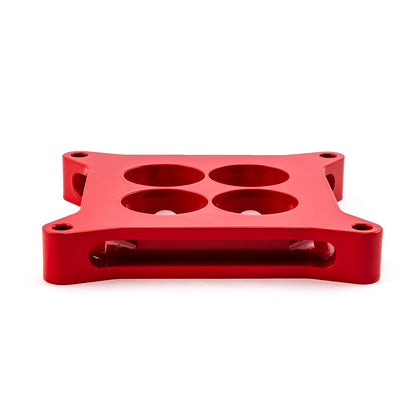 Speedmaster PCE120.1016 1" Aluminum 4150 CNC Machined Carburetor Spacer Square Bore 4 Port - Red