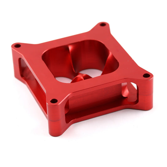 Speedmaster PCE120.1018 2" Aluminum 4150 CNC Machined Carburetor Spacer Square Bore 4 Port - Red