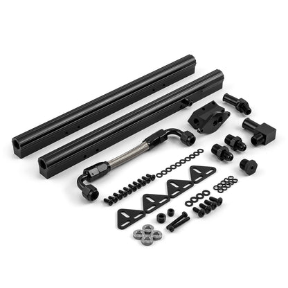 Speedmaster PCE137.1009.02 Fits Ford SB 289 302 351 Billet Aluminum Fuel Injector Rail Kit (OEM Angled EFI) Black