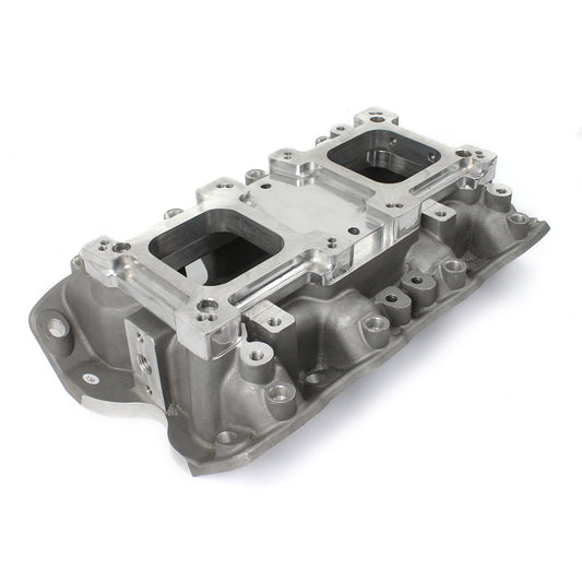 Speedmaster PCE147.1114 Fits Ford 302 351C Cleveland 3V 4V W/Tongues Open Intake Manifold W/Dual Carb Adapter