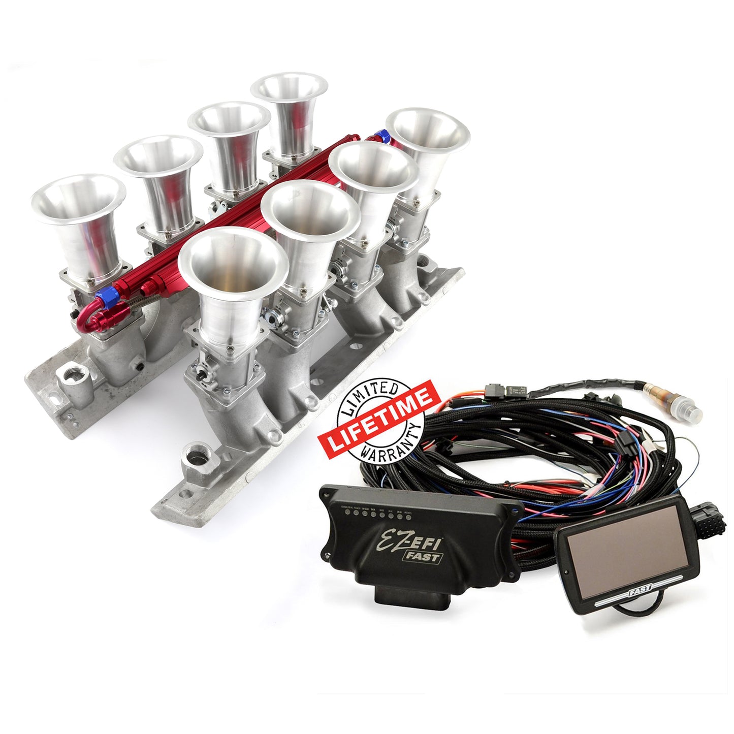Speedmaster PCE148.1076 Fits Chevy BBC 454 EFI Manifold & FAST EZ-EFI 2.0 Self-Tuning Fuel Injection System