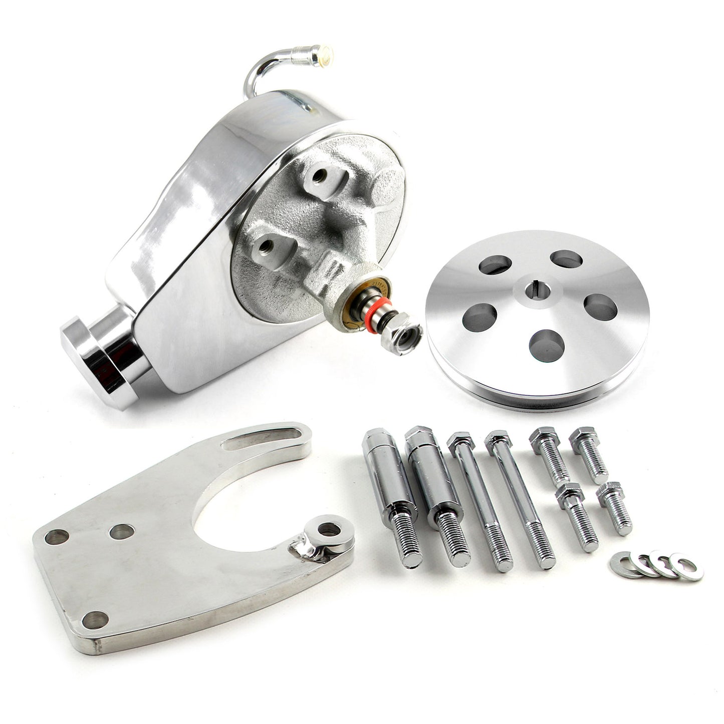 Speedmaster PCE172.1004 Fits Ford SB 289 302 Windsor Power Steering Pump Bracket & 1 V Groove Pulley Kit