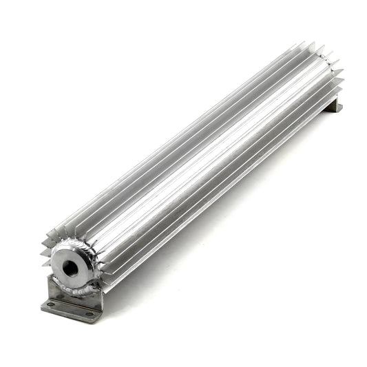 Speedmaster PCE186.1010 20" Silver Anodized Single Pass Transmission Oil Cooler With Fittings