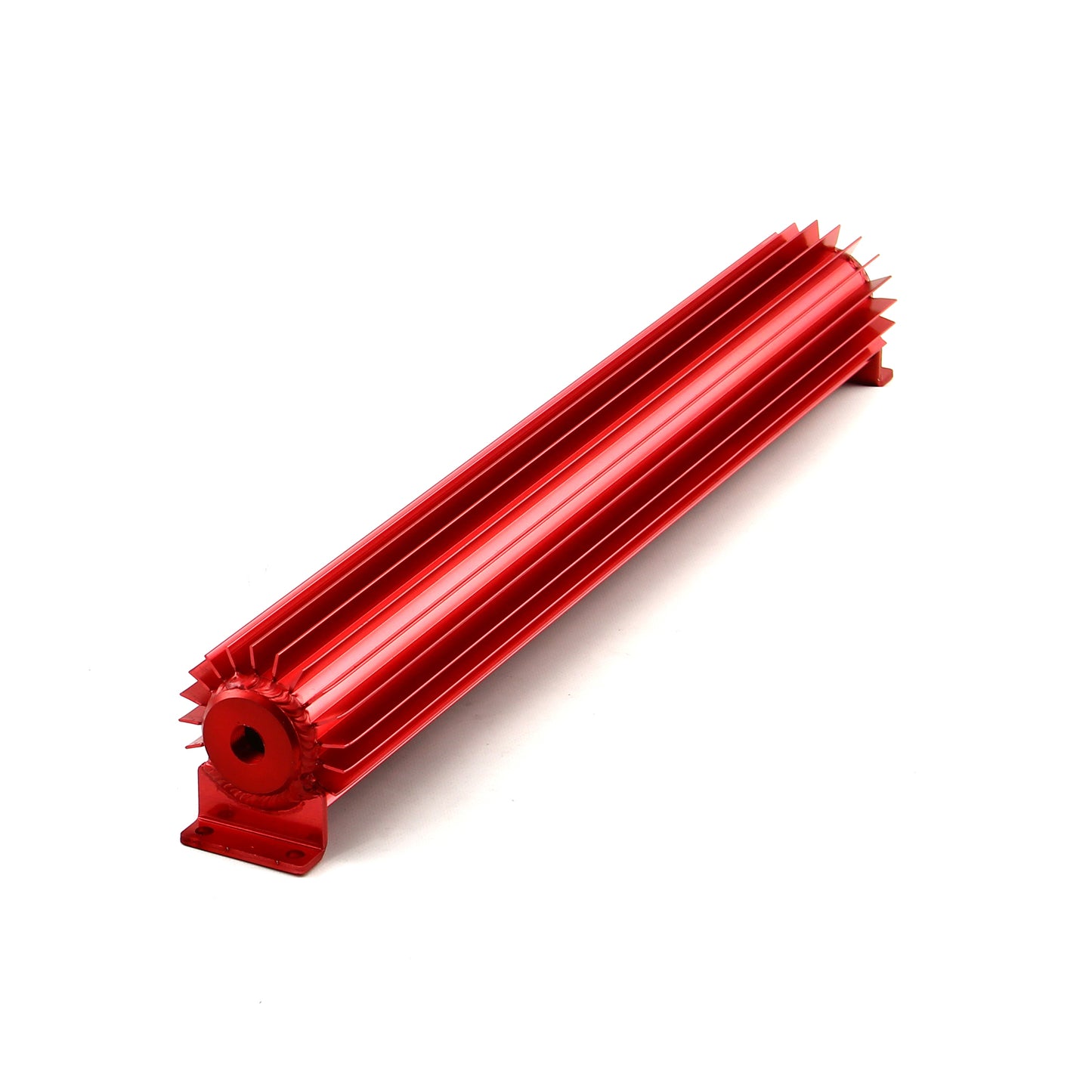 Speedmaster PCE186.1011 20" Red Anodized Single Pass Transmission Oil Cooler With Fittings