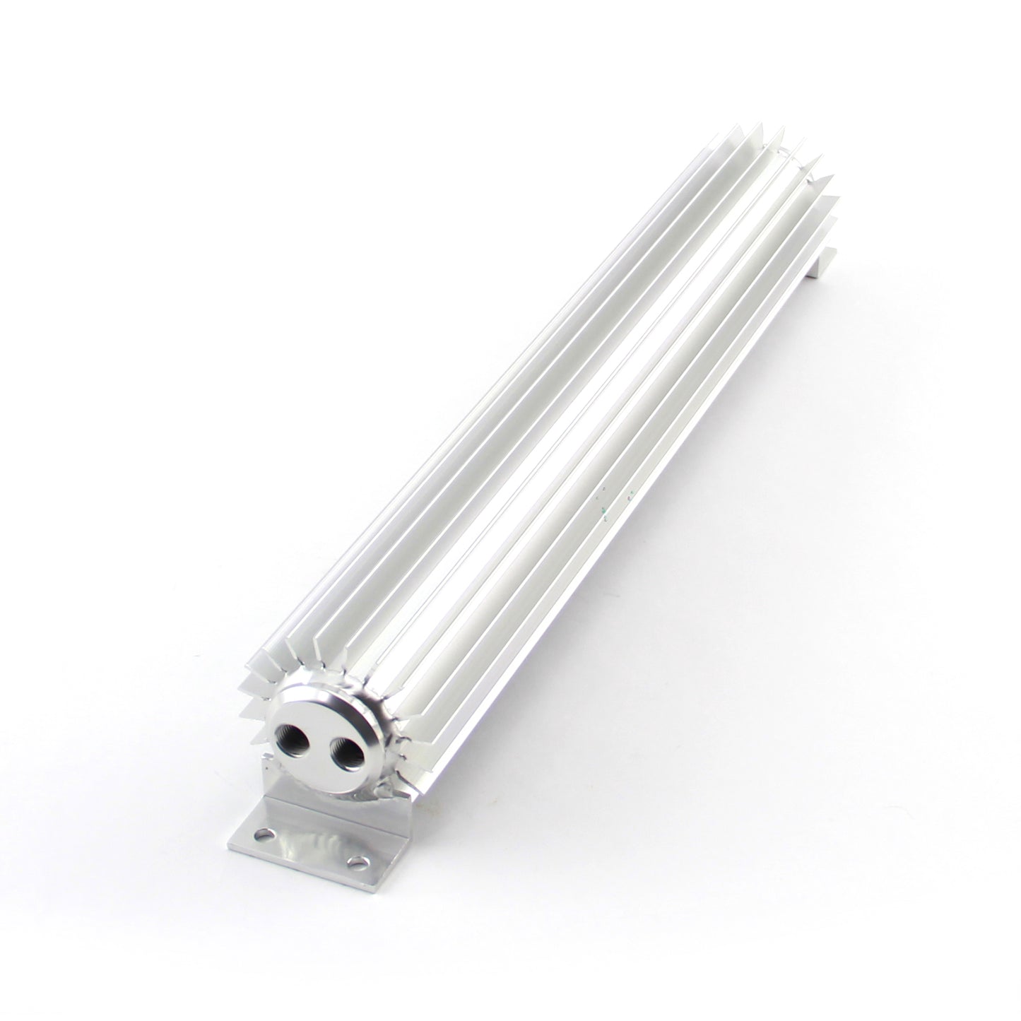 Speedmaster PCE186.1022 20" Silver Anodized Dual Pass Transmission Oil Cooler With Fittings