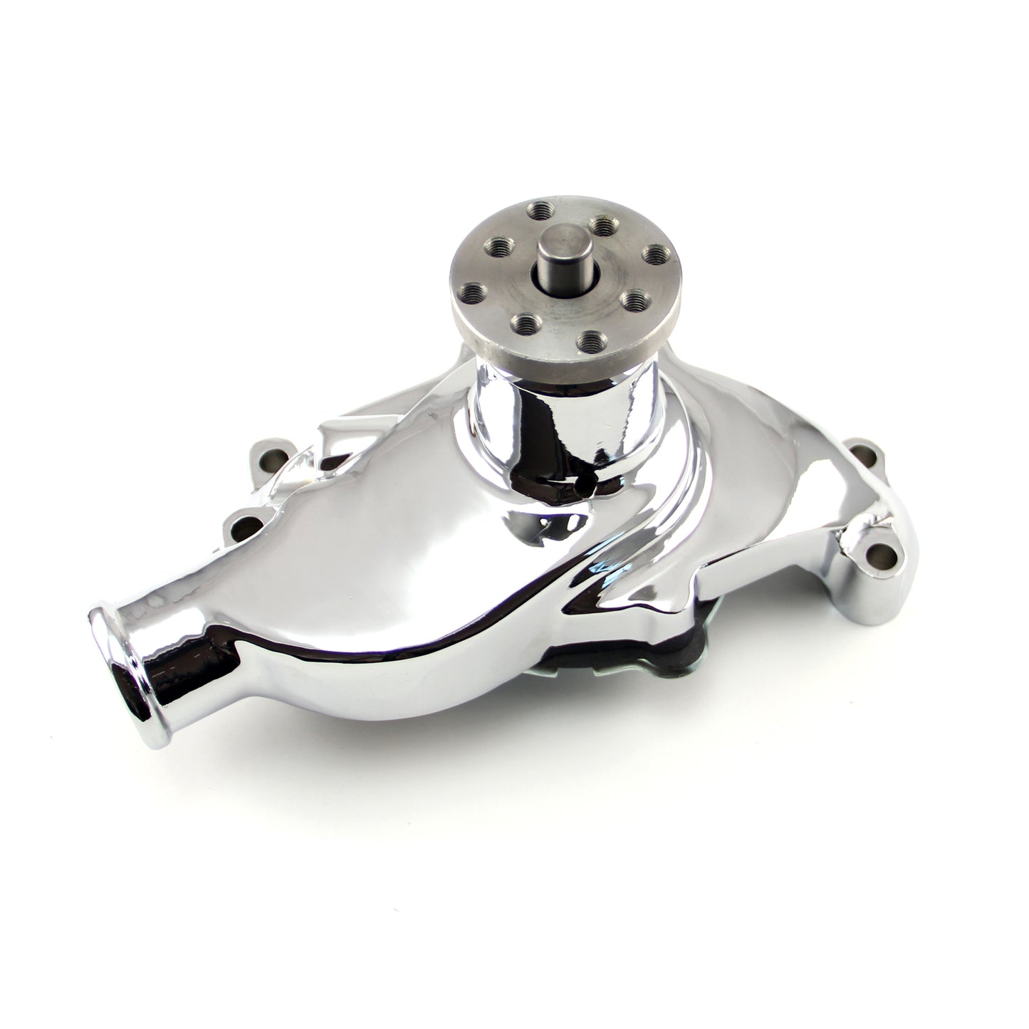 Speedmaster PCE195.1001.03 Fits Chevy SBC 350 High Volume Aluminum Short Water Pump W/o Heater Port [Chrome]