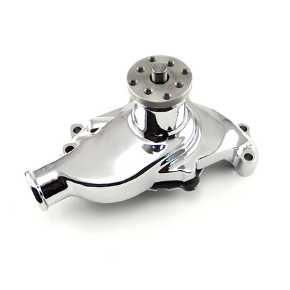 Speedmaster PCE195.1001.03 Fits Chevy SBC 350 High Volume Aluminum Short Water Pump W/o Heater Port [Chrome]