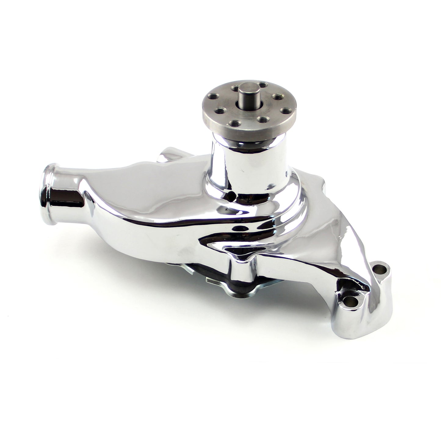 Speedmaster PCE195.1001.03 Fits Chevy SBC 350 High Volume Aluminum Short Water Pump W/o Heater Port [Chrome]