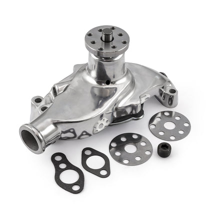 Speedmaster PCE195.1001.02 Fits Chevy SBC 350 High Volume Aluminum Short Water Pump W/o Heater Port [Polished]