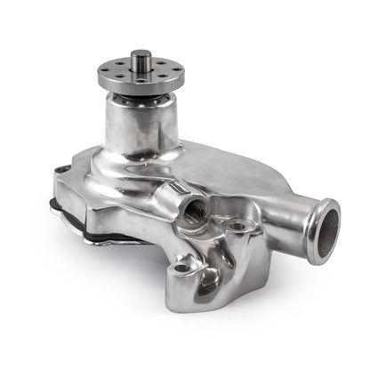 Speedmaster PCE195.1001.02 Fits Chevy SBC 350 High Volume Aluminum Short Water Pump W/o Heater Port [Polished]