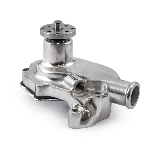 Speedmaster PCE195.1001.02 Fits Chevy SBC 350 High Volume Aluminum Short Water Pump W/o Heater Port [Polished]