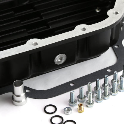 Speedmaster PCE221.1021 Turbo 400 TH400 Aluminum High Volume Transmission Oil Pan Cast Finned Black