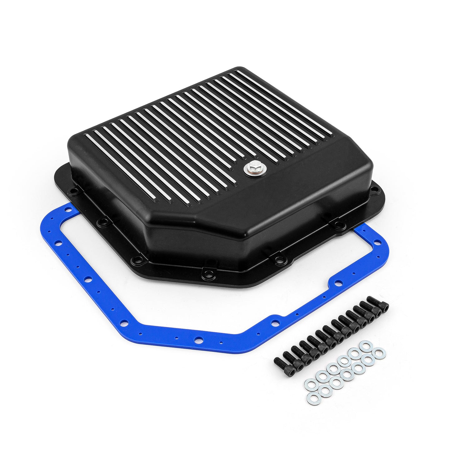 Speedmaster PCE221.1024 GM Turbo TH350 Finned Black Extra Capacity Aluminum Transmission Oil Pan