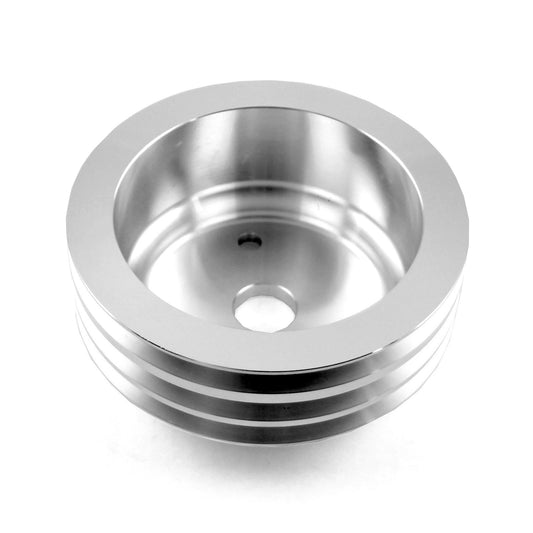 Speedmaster PCE239.1006 Fits Chevy SBC 350 Billet Aluminum Short Water Pump Swp 3 Groove Crank Pulley